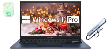 ASUS 14" FHD Vivobook Laptop Computer, 40GB RAM 1.5TB Storage (1TB SSD+512GB Docking Station Set), 6-Core Intel Core i3, Windows 11 Pro with Microsoft Office Home & Business, PLUSERA Earphones